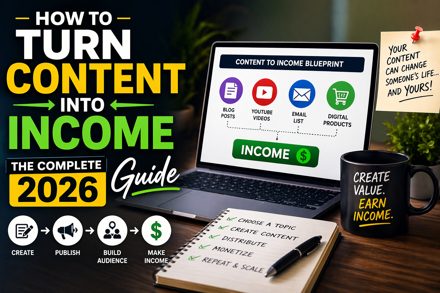 How to Turn Content Into Income: The Complete 2026 Guide