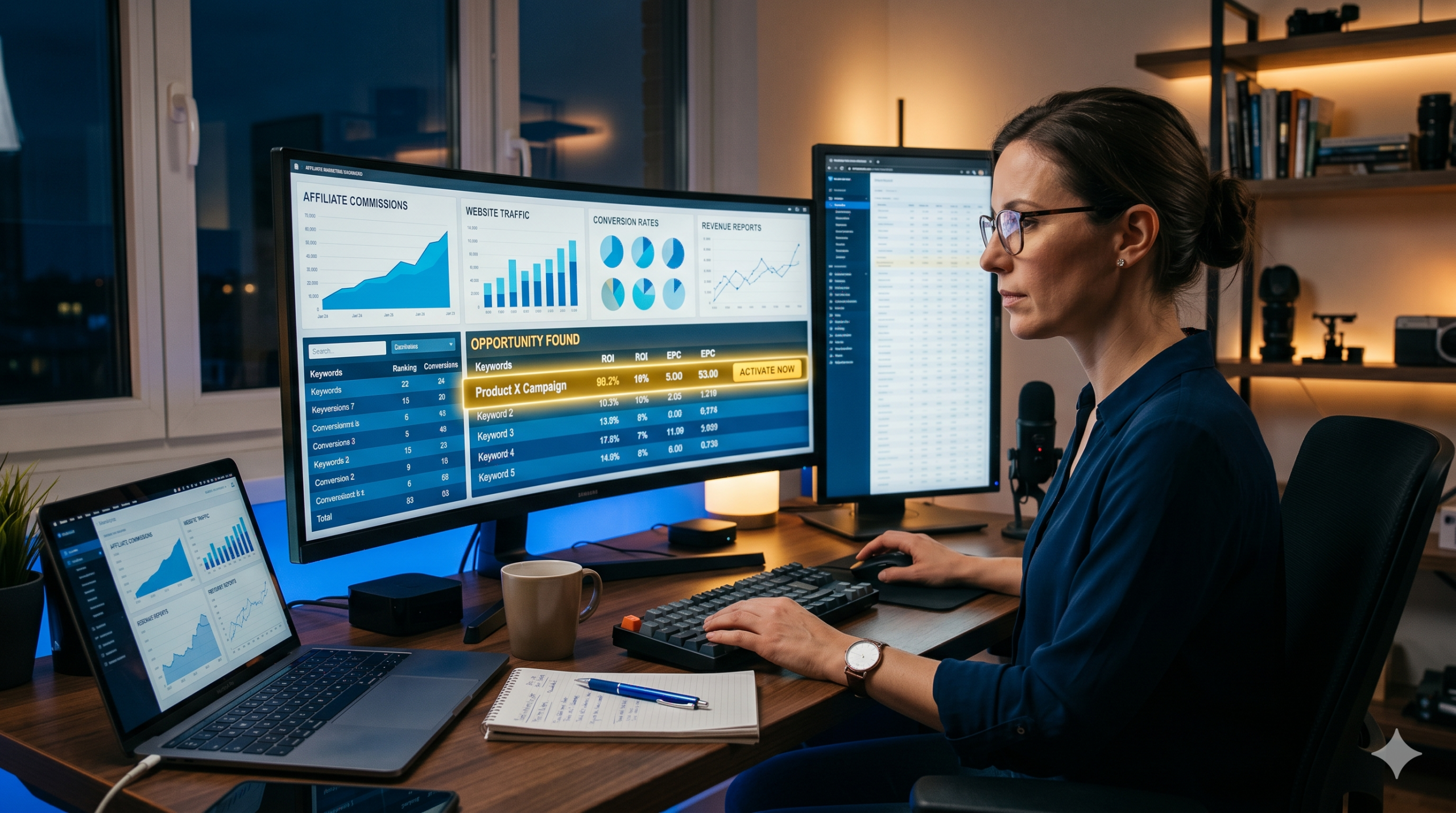 Affiliate marketer using business intelligence and analytics to increase commissions and online income.